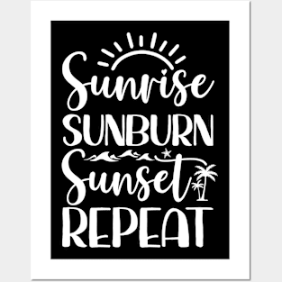 Sunrise Sunburn Sunset Repeat Matching Family Vacation Trips Posters and Art